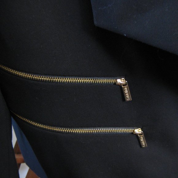 Black Calvin Klein Open Front Blazer - Picture 2 of 5